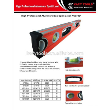 Heavy-duty magnetic V-grooved surface pipe measuring instrument spirit level aluminium level